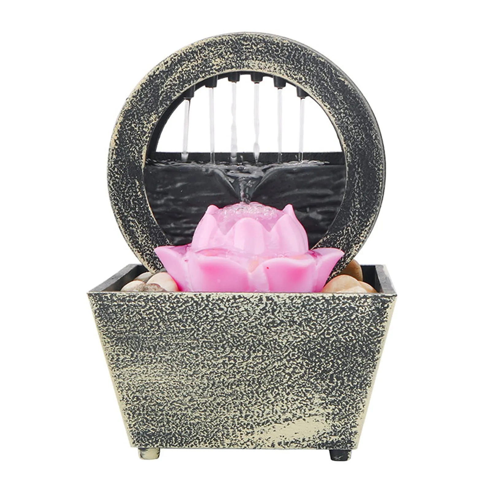 KASCLINO Water Fountain Desktop Decor, Battery Operated Indoor Water Fountain Relaxation Feng Shui Zen Waterfall Fountain for Home Office Ornaments