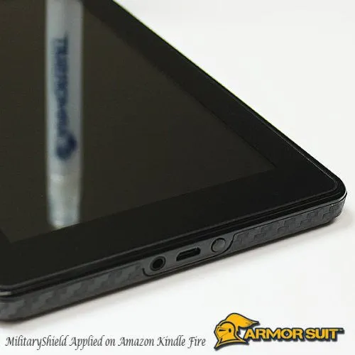 Kindle Fire Screen Protector   Black Carbon Fiber Skin Protector
