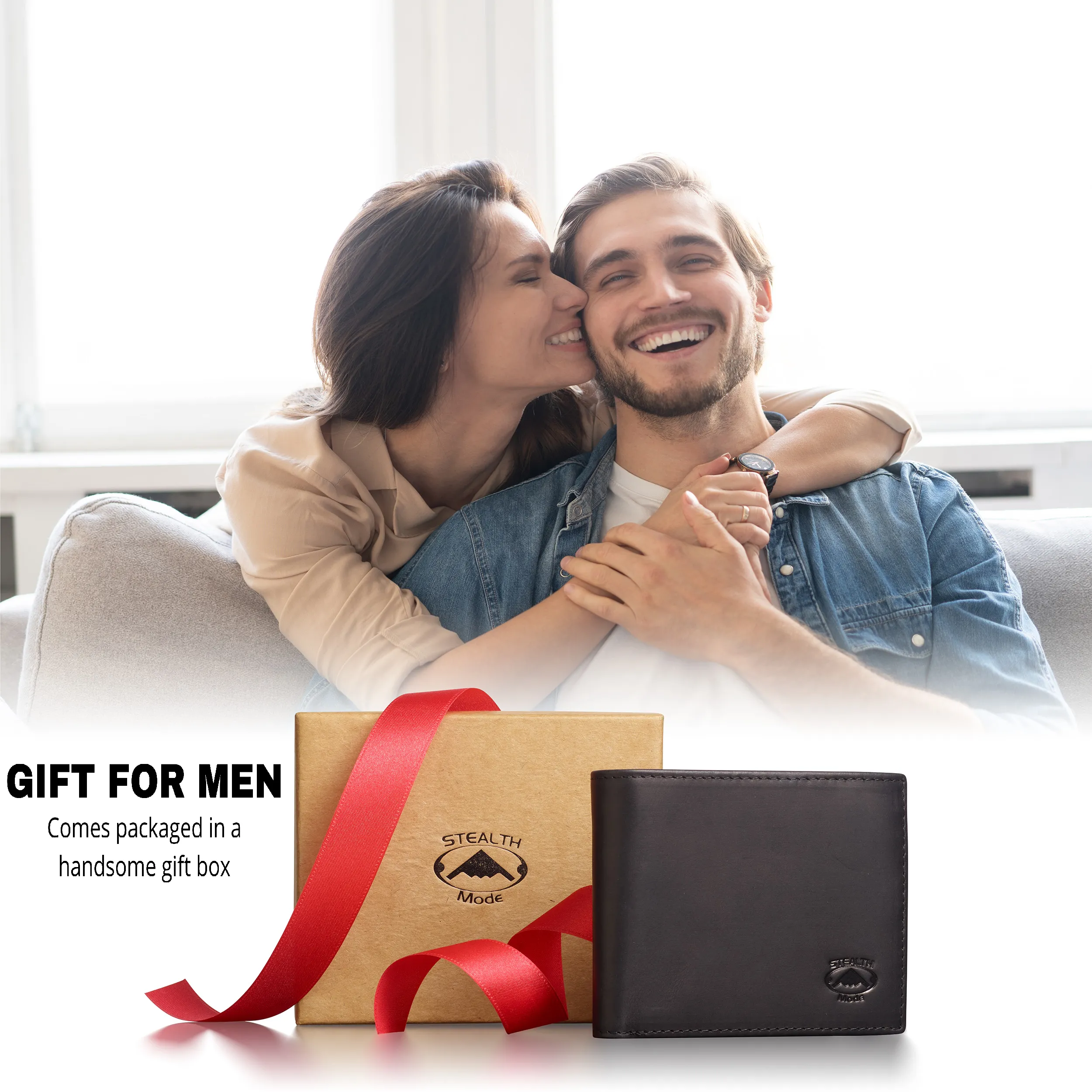 Mens Black Leather RFID Wallet With Flip Out ID Window and 12 Card Slots