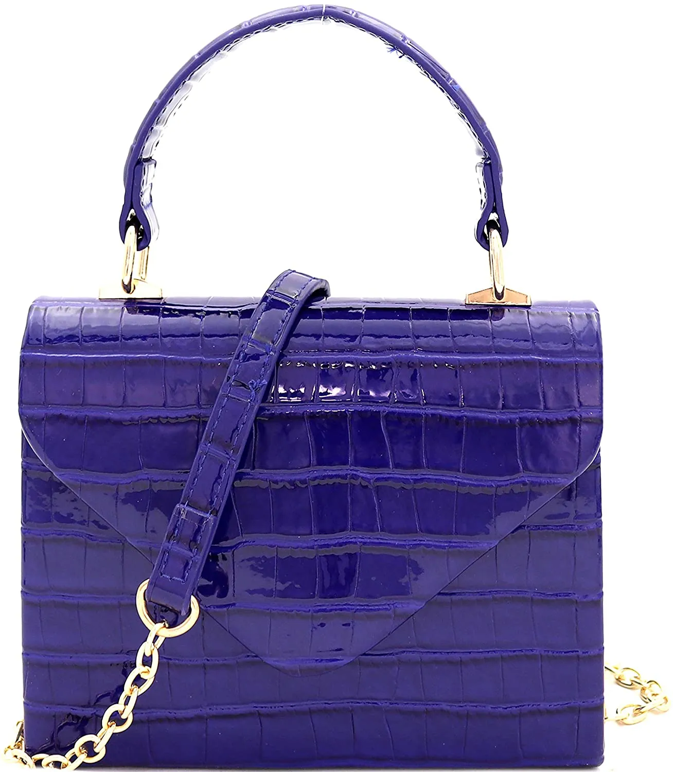 Mini Retro Rainbow Metallic Box Flap leather Satchel Crossbody Handbag