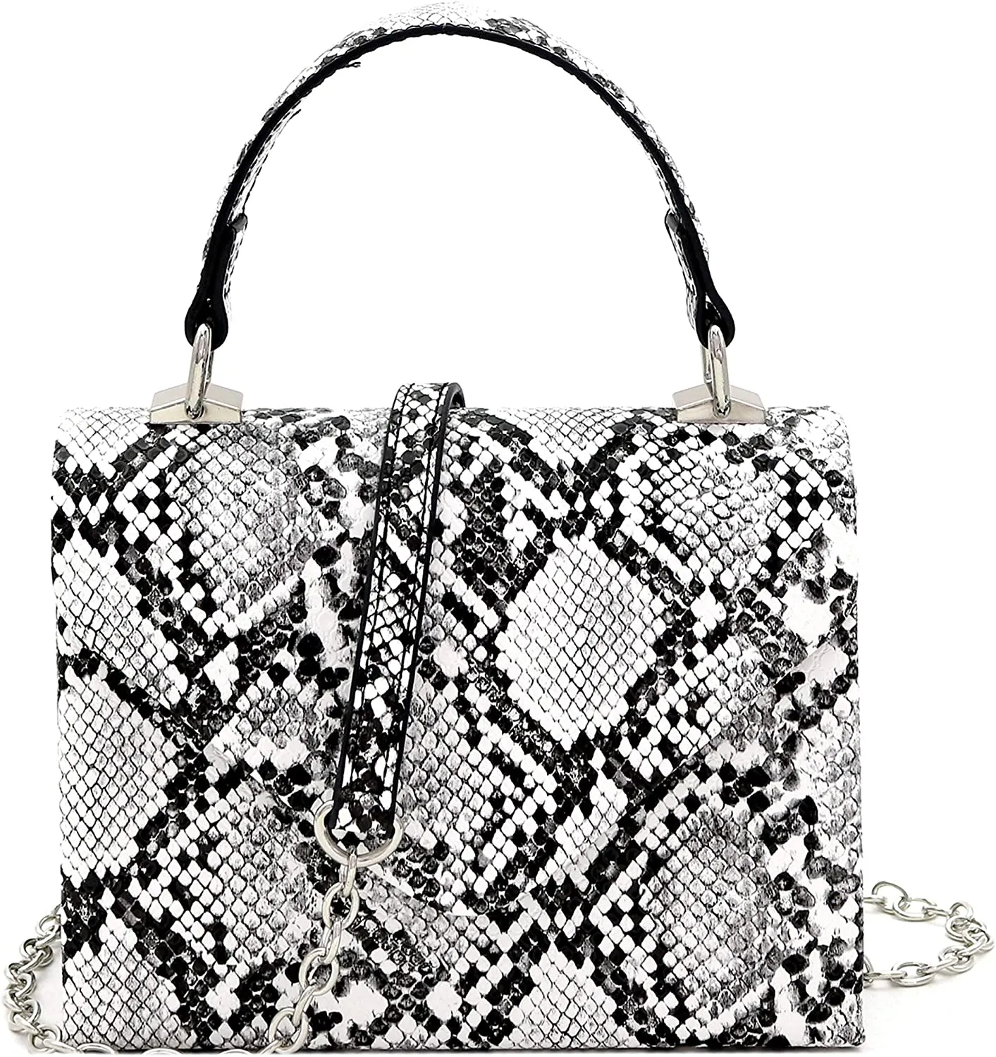 Mini Retro Rainbow Metallic Box Flap leather Satchel Crossbody Handbag