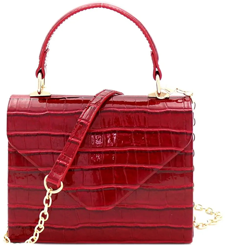 Mini Retro Rainbow Metallic Box Flap leather Satchel Crossbody Handbag