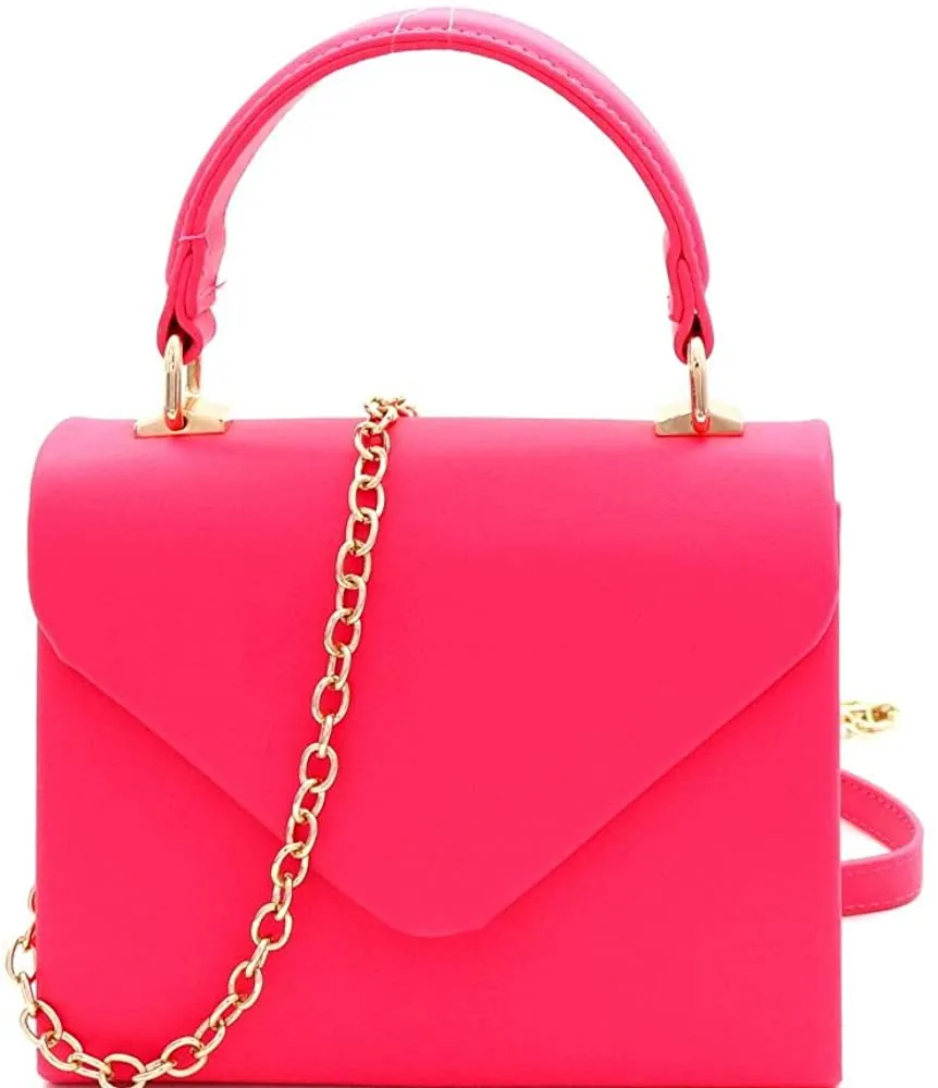 Mini Retro Rainbow Metallic Box Flap leather Satchel Crossbody Handbag