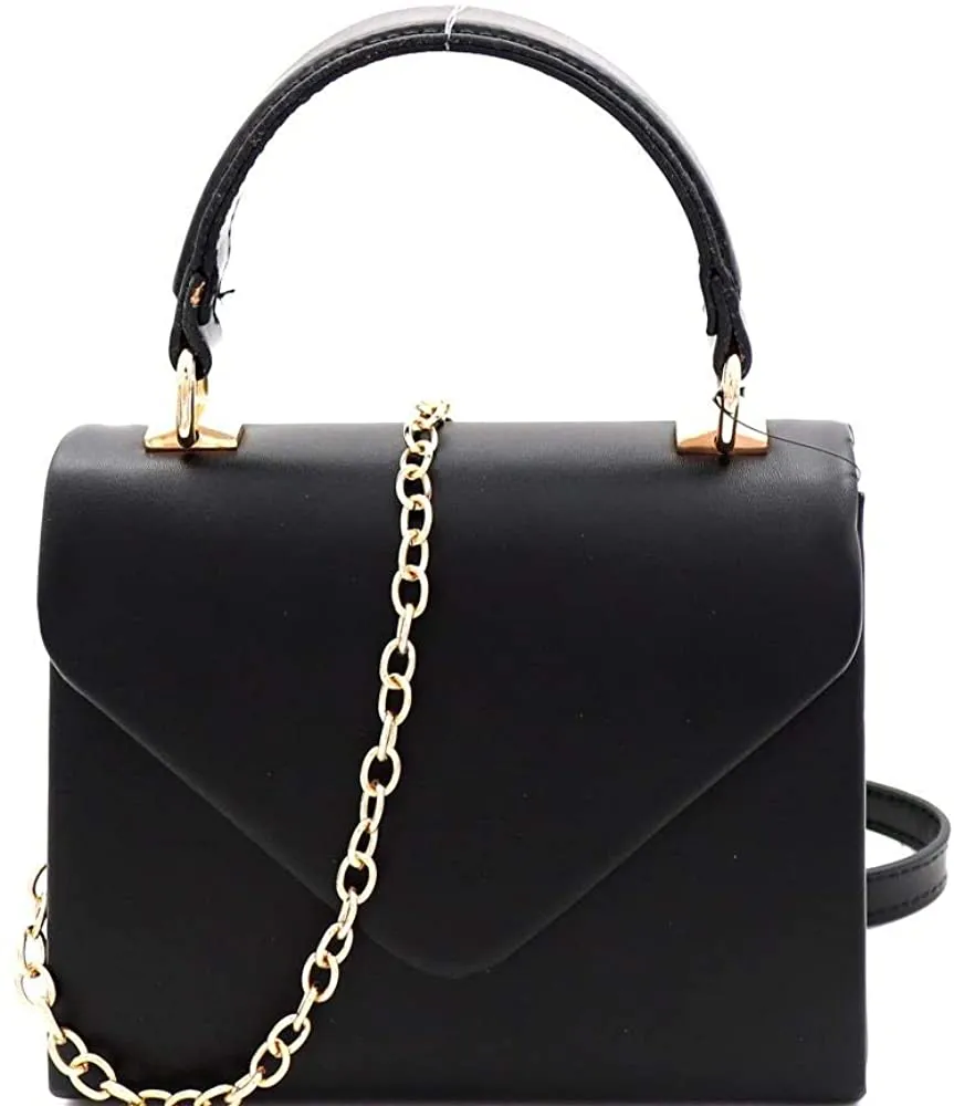 Mini Retro Rainbow Metallic Box Flap leather Satchel Crossbody Handbag