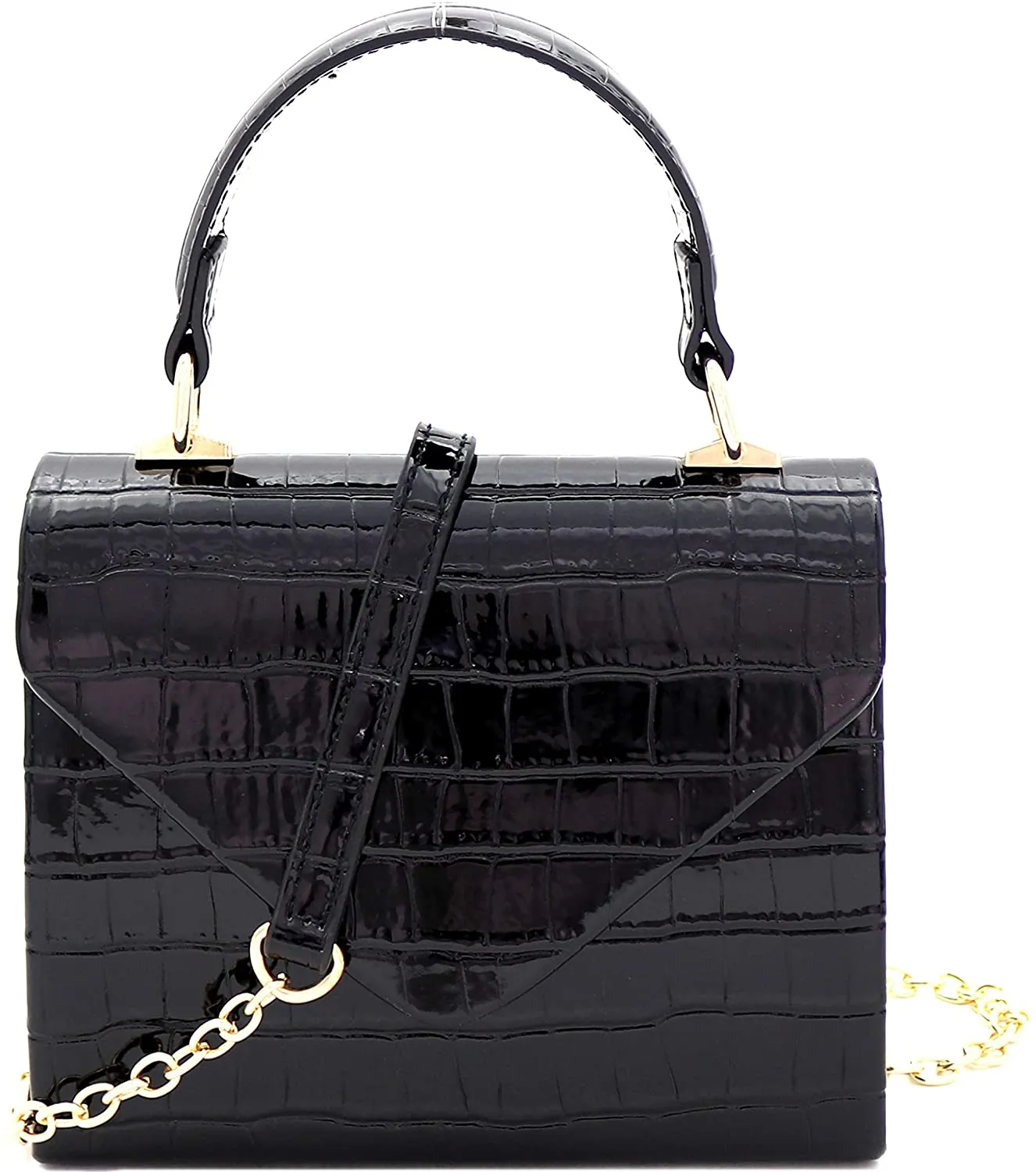 Mini Retro Rainbow Metallic Box Flap leather Satchel Crossbody Handbag