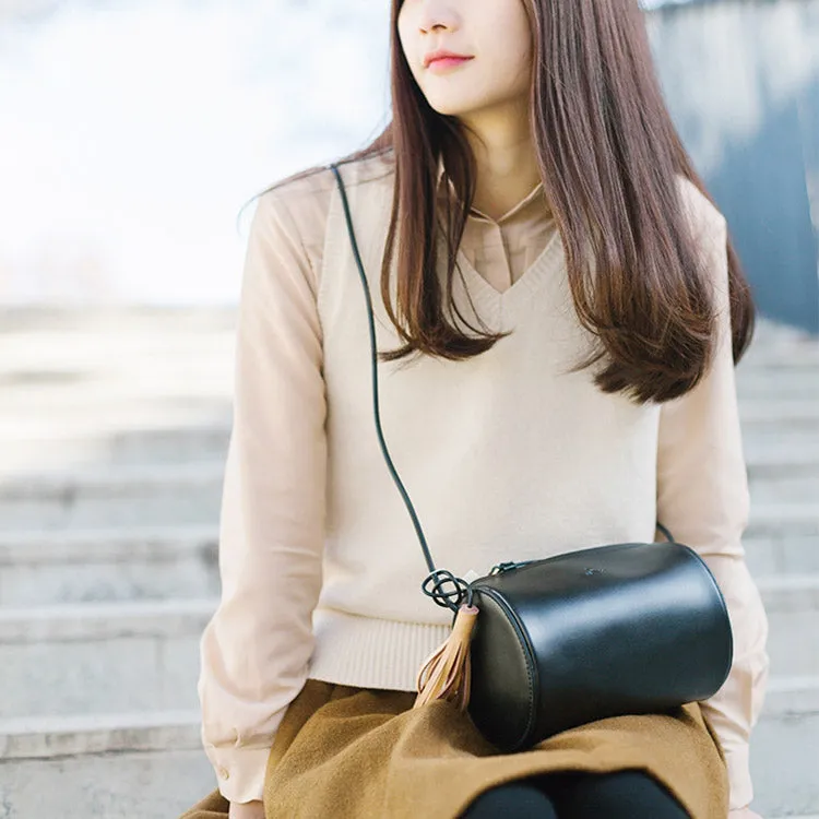 Original Womens Black Leather Crossbody Bags Leather Shoulder Bag