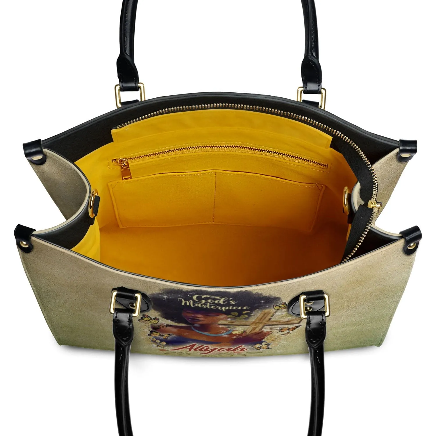 Personalized I Am God's Masterpiece Leather Handbag