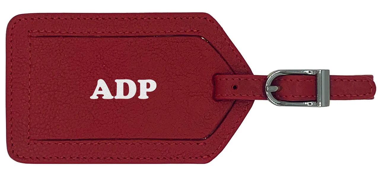 Personalized Monogrammed Leather Luggage Tag