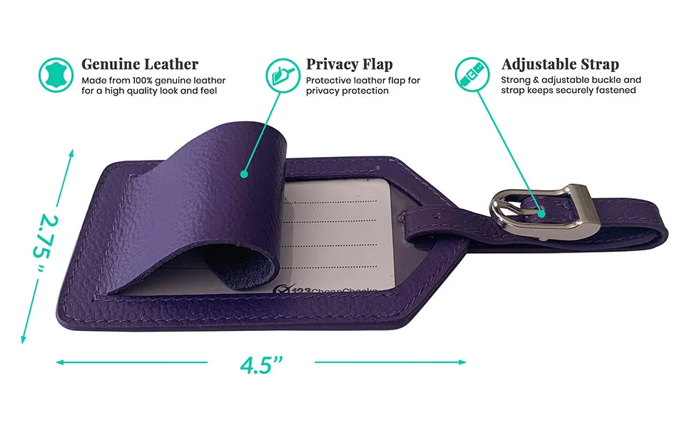 Personalized Monogrammed Leather Luggage Tag
