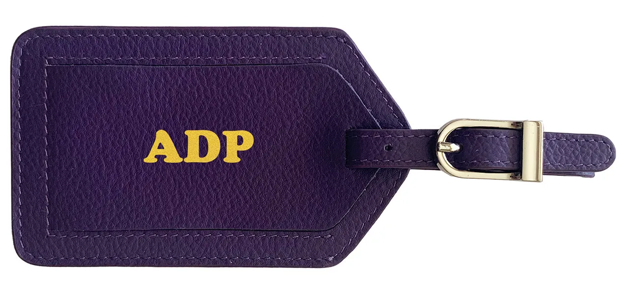 Personalized Monogrammed Leather Luggage Tag