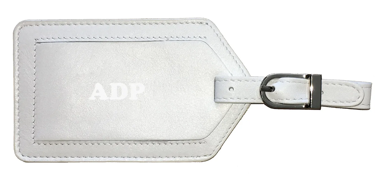 Personalized Monogrammed Leather Luggage Tag