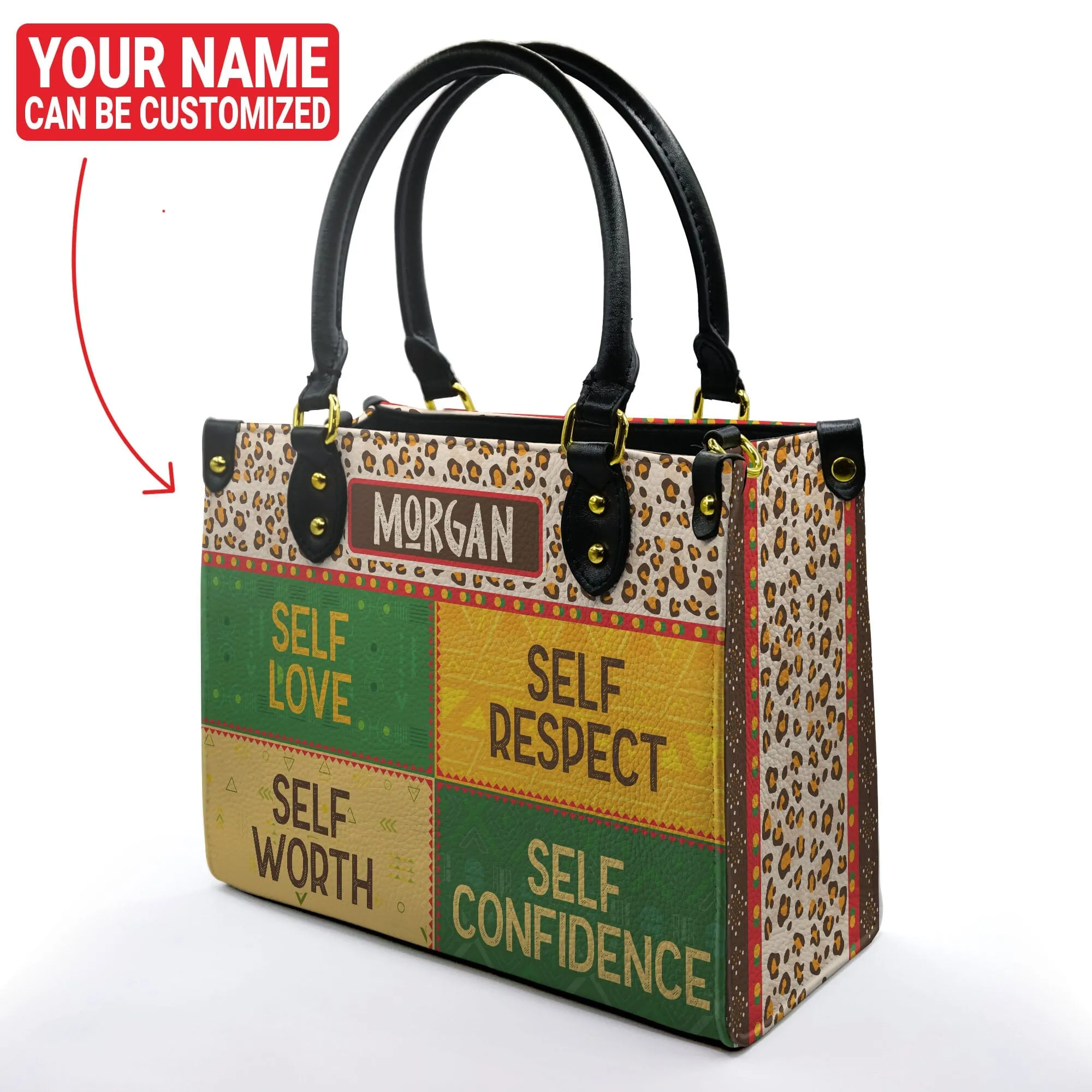 Personalized Self Love Respect Worth And Confidence Leather Handbag