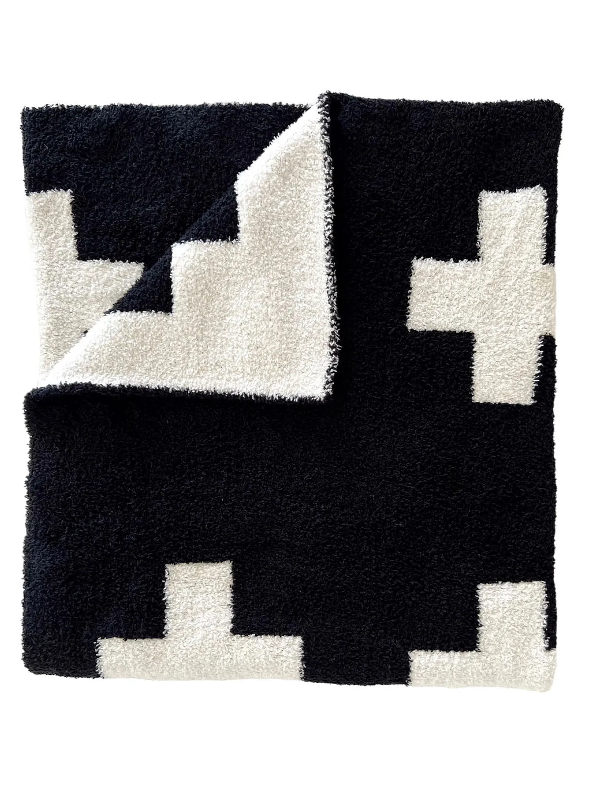 Phufy® Bliss Blanket, Black/White Cross