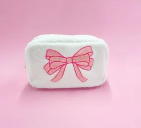 Pink Bow Teddy Cosmetic Bag