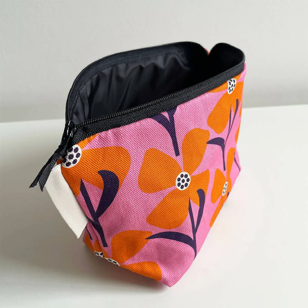 Poppy Windmills Cosmetic Bag in Pink Pepper
