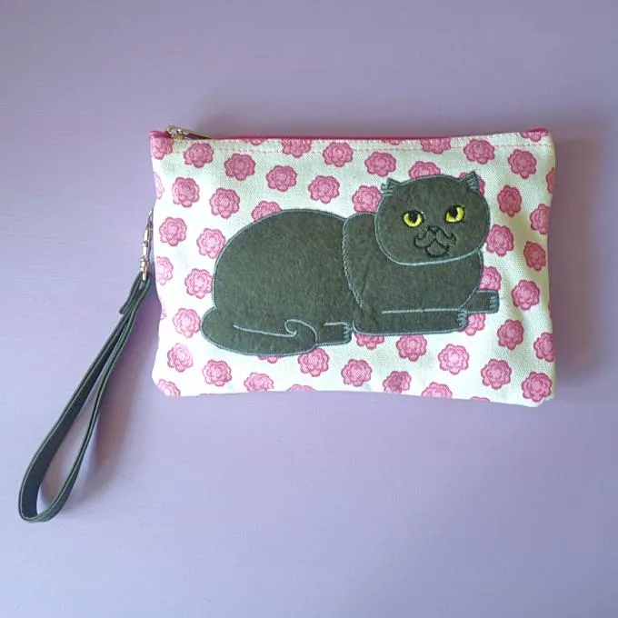 Rosy Cat Cosmetic Pouch *seconds