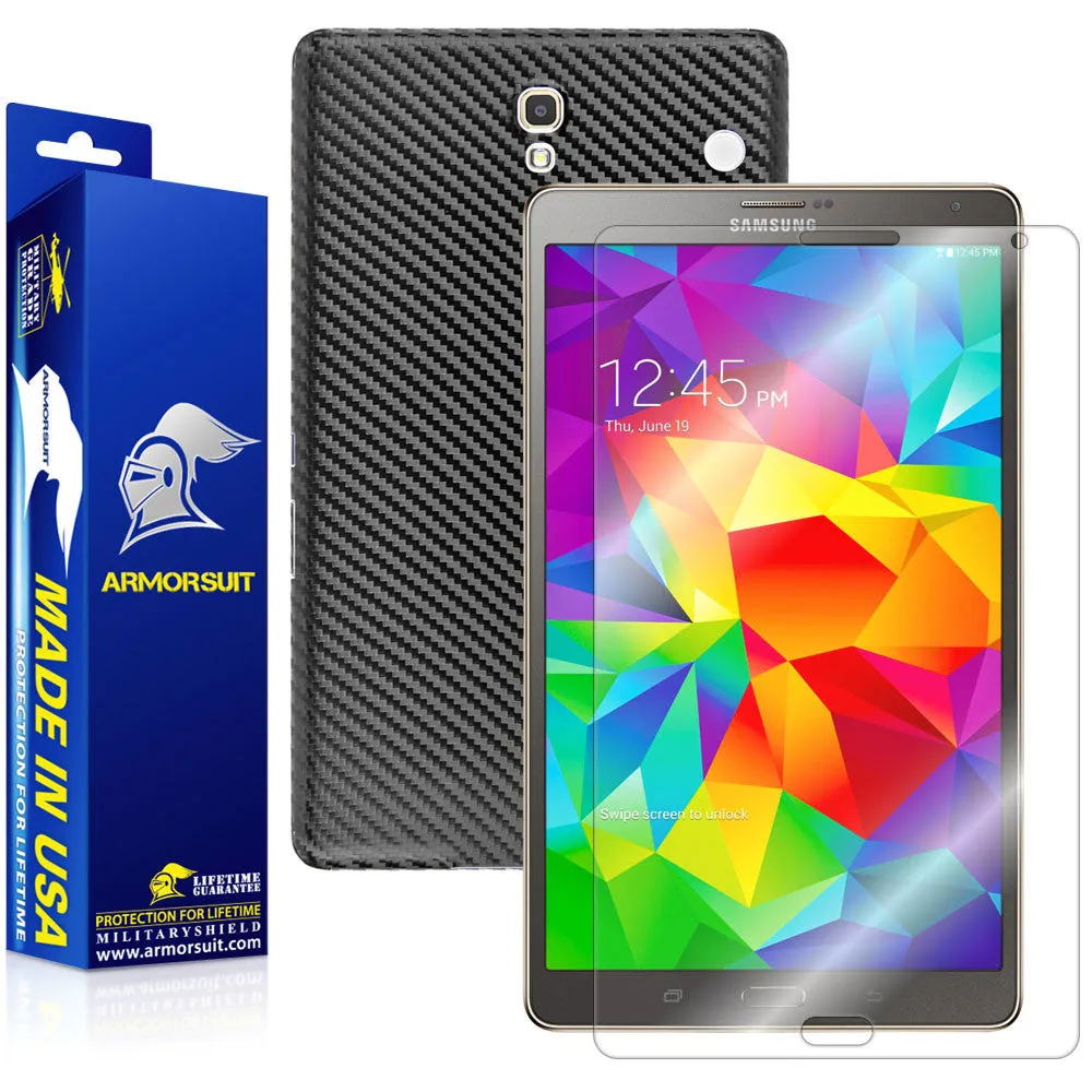 Samsung Galaxy Tab S 8.4 LTE Screen Protector   Black Carbon Fiber Film Protector