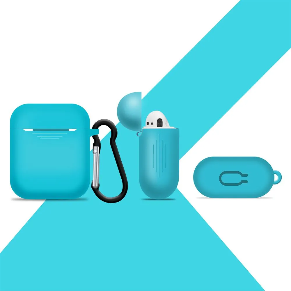 Silicone Sky Blue Airpod Case for Airpods 1st Gen and 2nd Gen