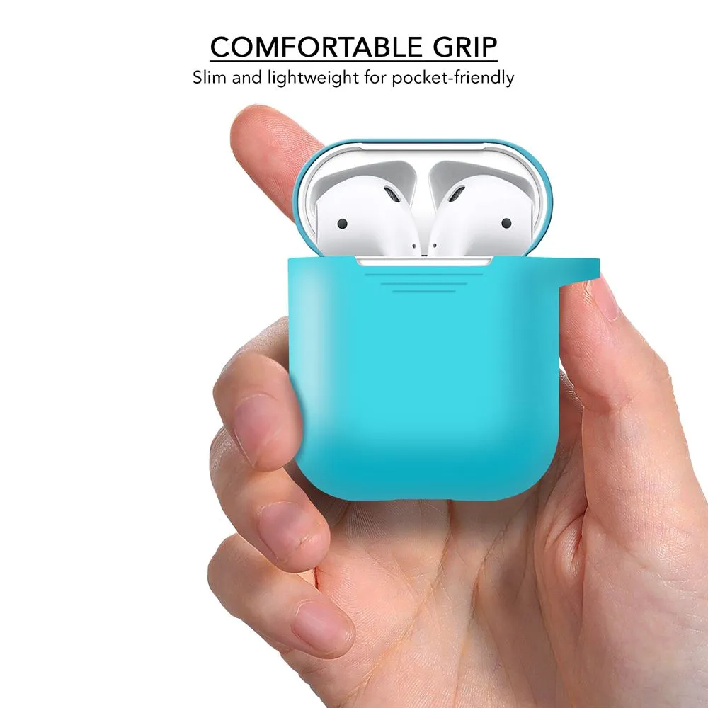 Silicone Sky Blue Airpod Case for Airpods 1st Gen and 2nd Gen