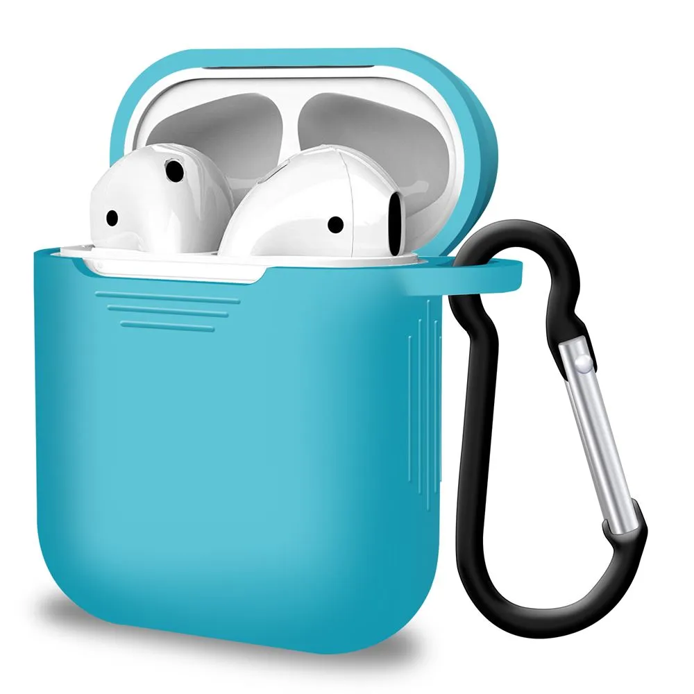 Silicone Sky Blue Airpod Case for Airpods 1st Gen and 2nd Gen