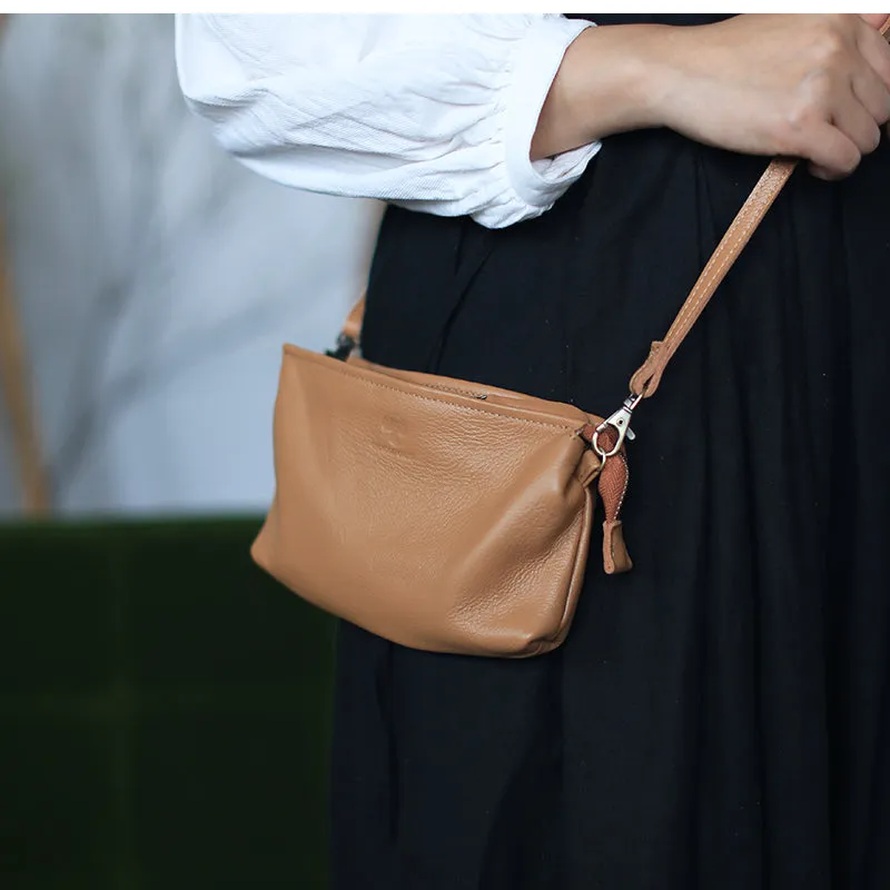 Small Womens Black Shoulder Purse Soft Leather Crossbody Bag
