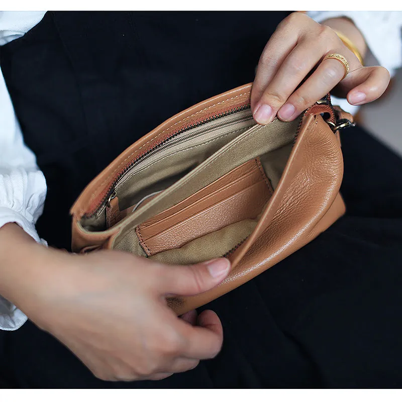 Small Womens Black Shoulder Purse Soft Leather Crossbody Bag