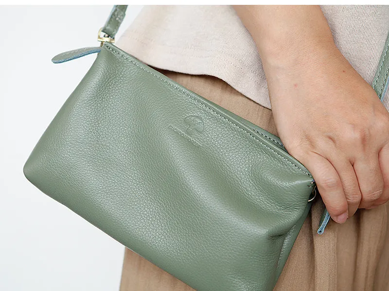 Small Womens Black Shoulder Purse Soft Leather Crossbody Bag