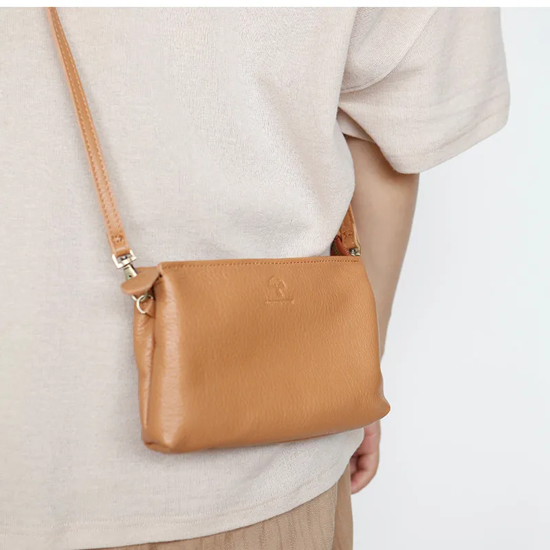 Small Womens Black Shoulder Purse Soft Leather Crossbody Bag