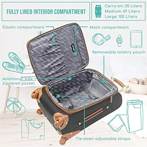 Steve Madden Designer Luggage Collection - Expandable 28 Inch Softside