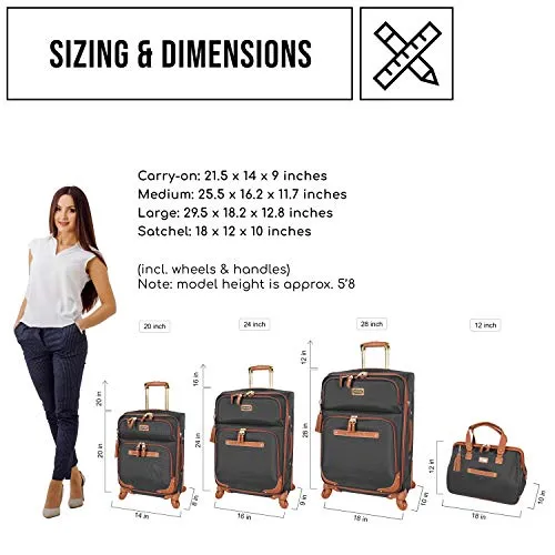 Steve Madden Designer Luggage Collection - Expandable 28 Inch Softside