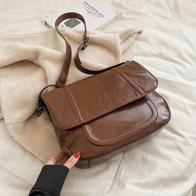 TAVIMART  -  Fashion Large Capacity Women Shoulder Bag Casual Simple Female Tote Bag High Quality Soft Leather Luxury Designe Handbag
