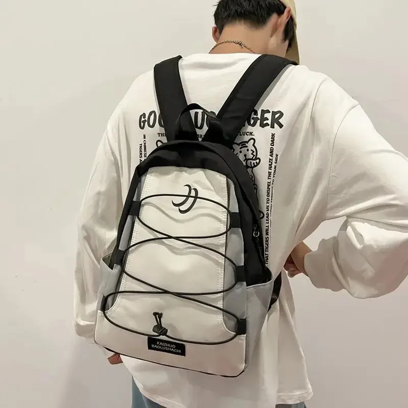 TAVIMART  -  Korean Fashion Travel Rucksack Y2k Aesthetic Contrasting Color All Match Sports Mountaineering Knapsack Casual School Backpack