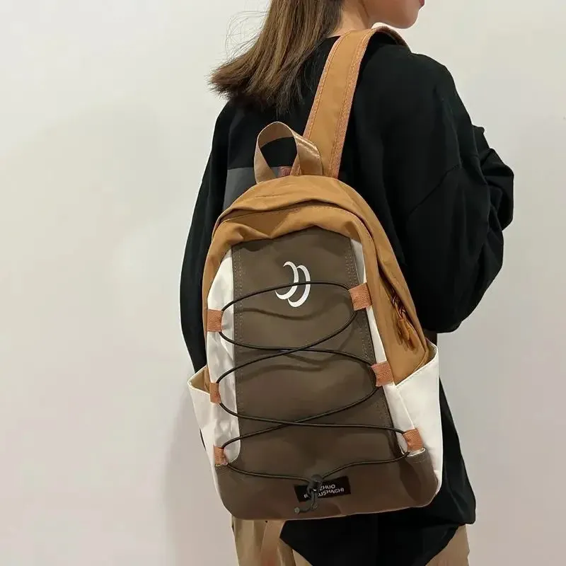 TAVIMART  -  Korean Fashion Travel Rucksack Y2k Aesthetic Contrasting Color All Match Sports Mountaineering Knapsack Casual School Backpack