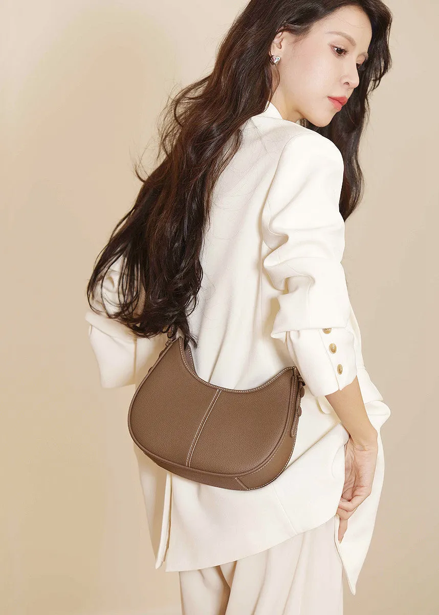Top Grain Leather Hobo Shoulder Bag
