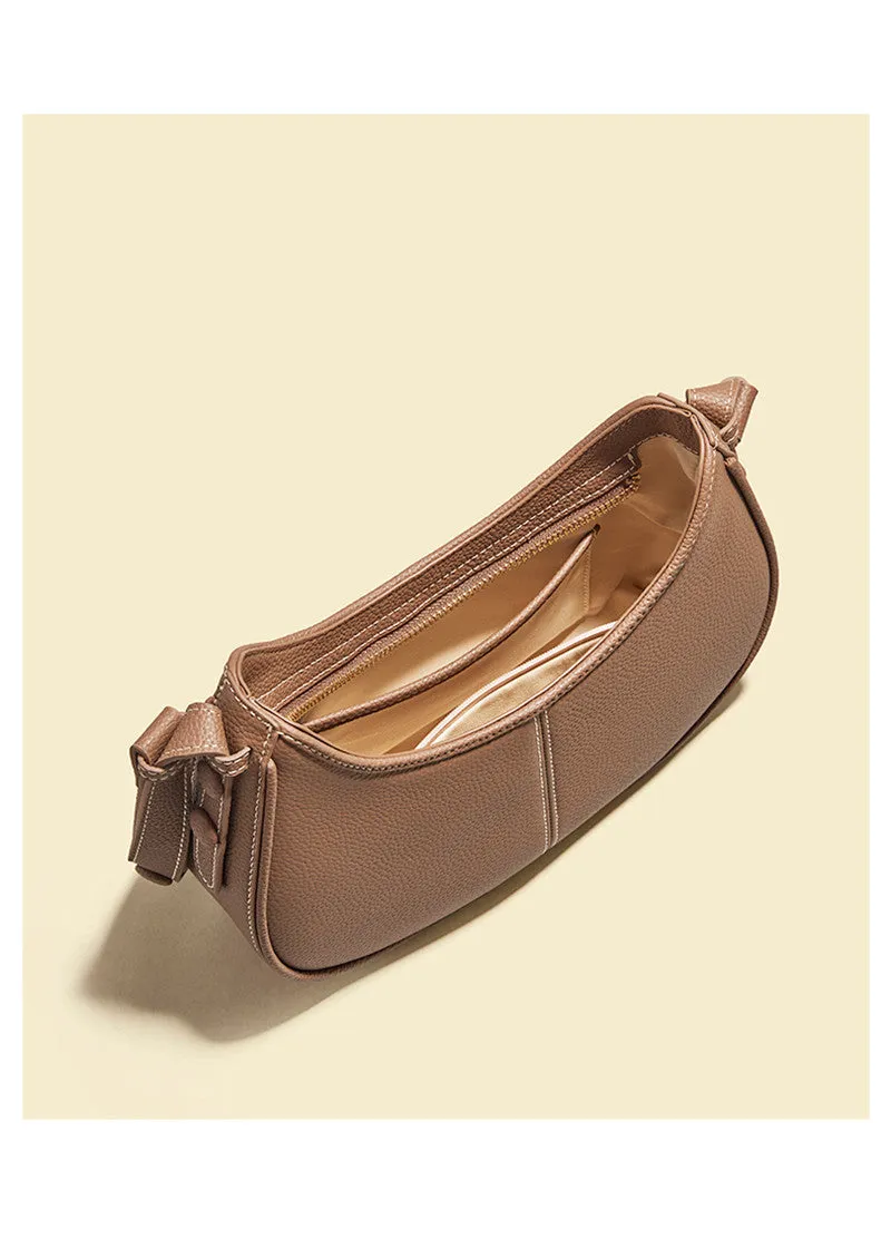 Top Grain Leather Hobo Shoulder Bag