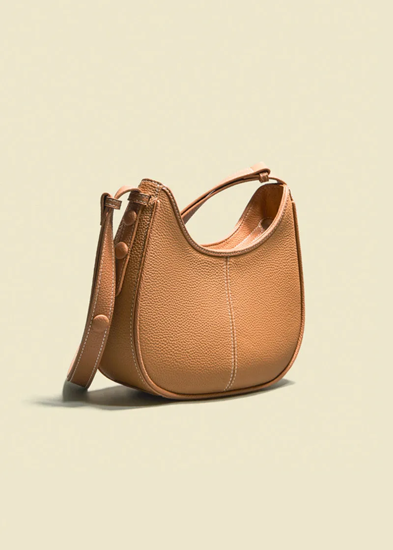 Top Grain Leather Hobo Shoulder Bag
