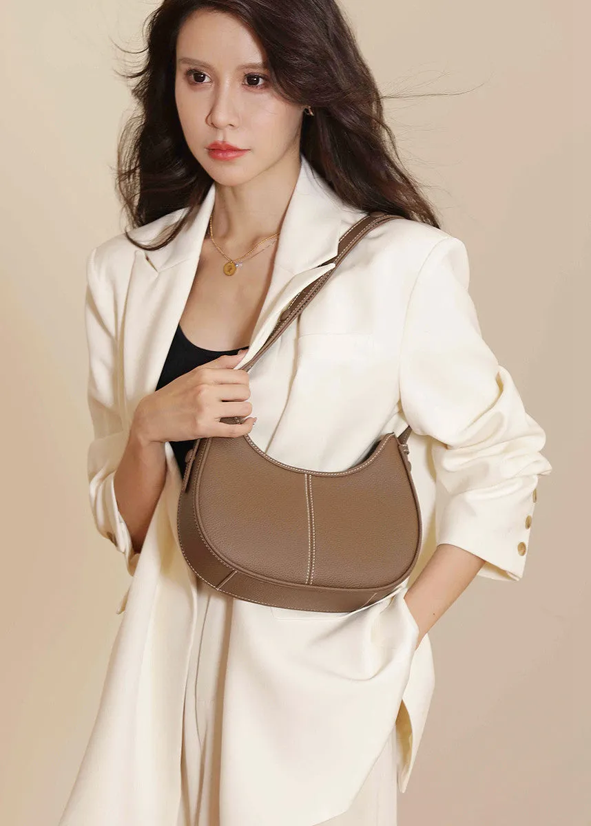 Top Grain Leather Hobo Shoulder Bag