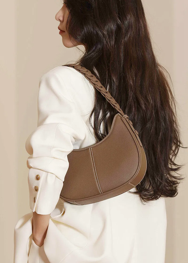 Top Grain Leather Hobo Shoulder Bag