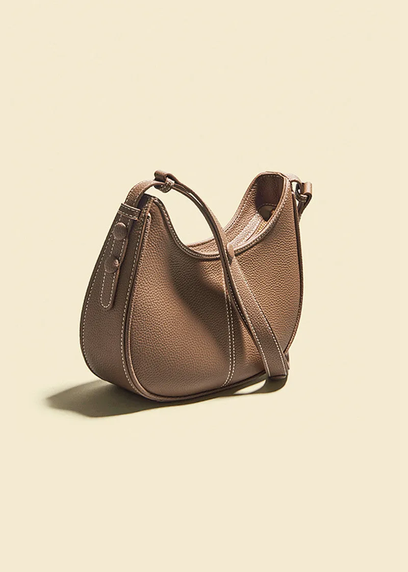 Top Grain Leather Hobo Shoulder Bag