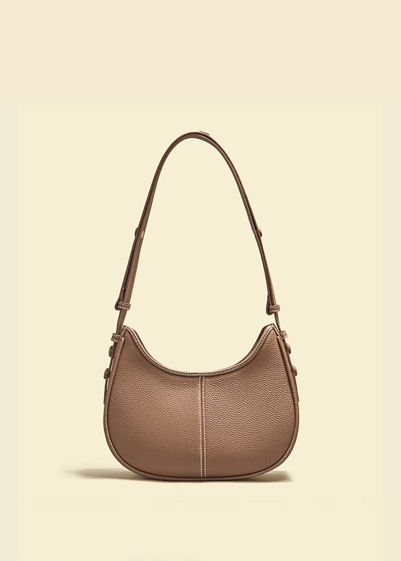 Top Grain Leather Hobo Shoulder Bag