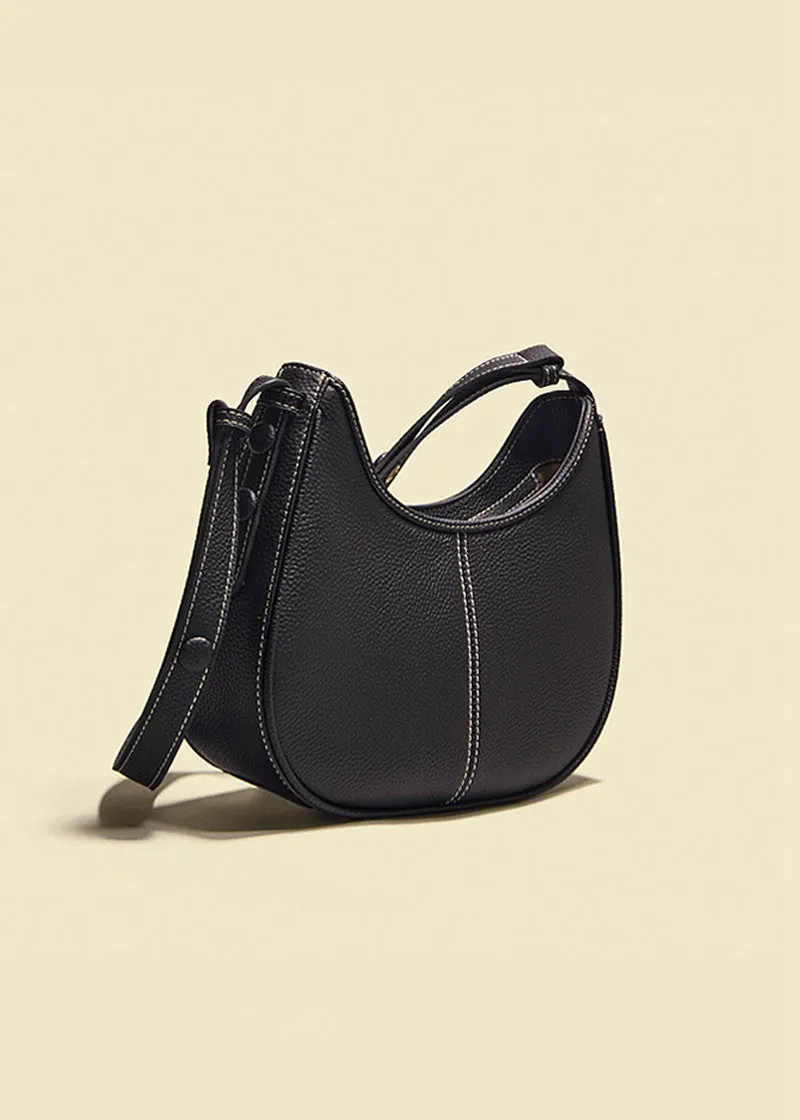 Top Grain Leather Hobo Shoulder Bag