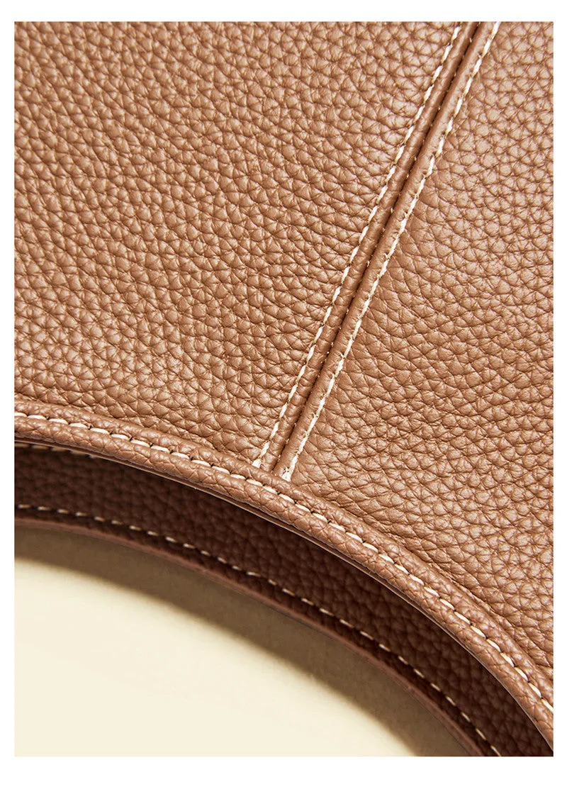 Top Grain Leather Hobo Shoulder Bag