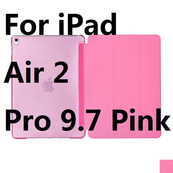 Ultra Slim Three Fold PU Leather with Crystal Hard Back Smart Stand Case Cover for iPad Air 1 2 Pro 9.7 iPad 2017 With Gift
