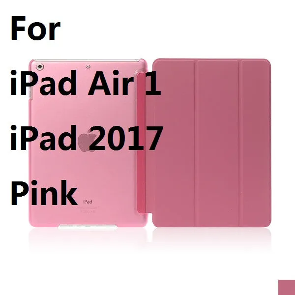 Ultra Slim Three Fold PU Leather with Crystal Hard Back Smart Stand Case Cover for iPad Air 1 2 Pro 9.7 iPad 2017 With Gift