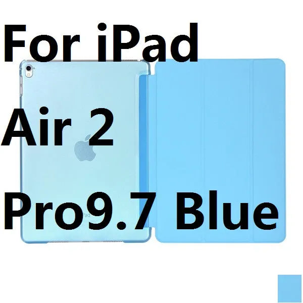 Ultra Slim Three Fold PU Leather with Crystal Hard Back Smart Stand Case Cover for iPad Air 1 2 Pro 9.7 iPad 2017 With Gift