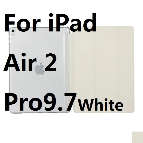 Ultra Slim Three Fold PU Leather with Crystal Hard Back Smart Stand Case Cover for iPad Air 1 2 Pro 9.7 iPad 2017 With Gift