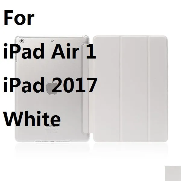 Ultra Slim Three Fold PU Leather with Crystal Hard Back Smart Stand Case Cover for iPad Air 1 2 Pro 9.7 iPad 2017 With Gift