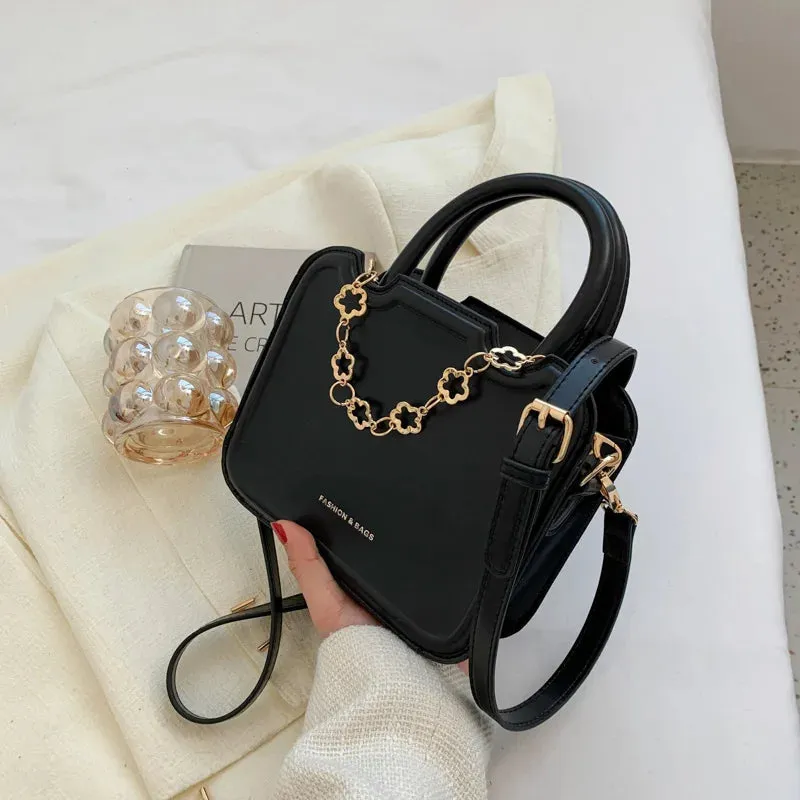 Uniwim Fashion Wild Women Handbag New Premium Texture Solid Color Little Square Pack Korean Version Casual PU Leather Shoulder Bag