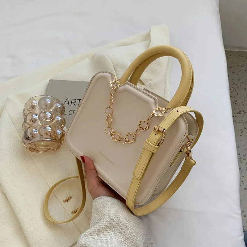 Uniwim Fashion Wild Women Handbag New Premium Texture Solid Color Little Square Pack Korean Version Casual PU Leather Shoulder Bag