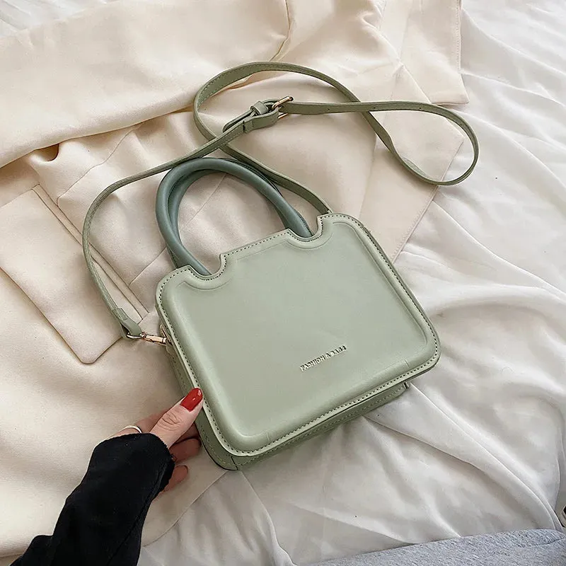 Uniwim Fashion Wild Women Handbag New Premium Texture Solid Color Little Square Pack Korean Version Casual PU Leather Shoulder Bag
